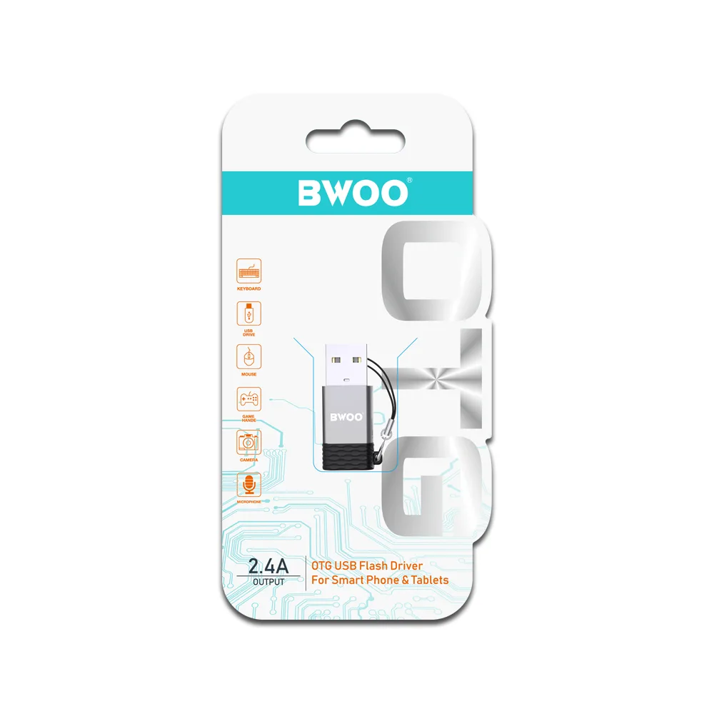 BWOO Adapter USB-C – USB Grå OTG BZ-38