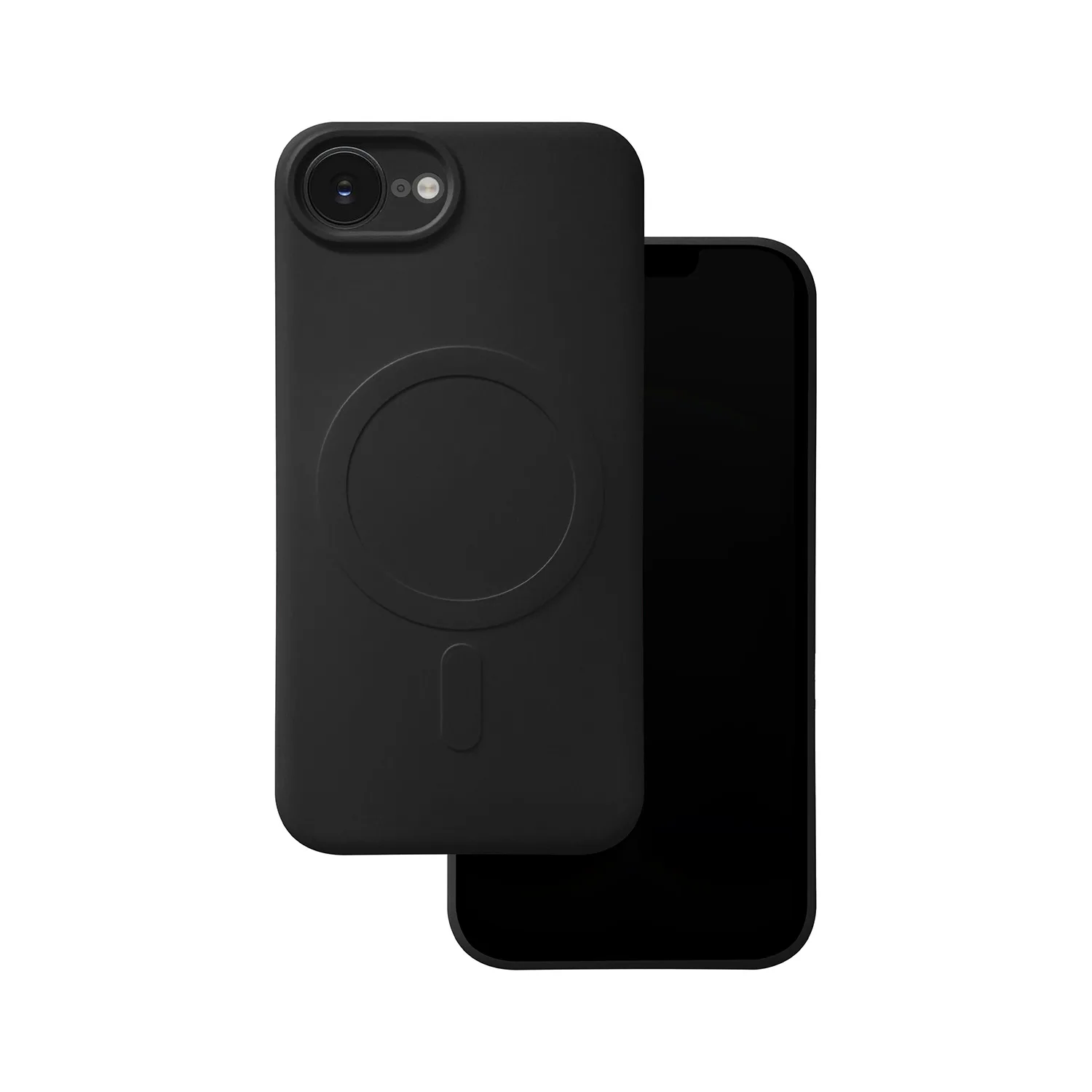 Enkel färgad Mag-fodral för iPhone 16e i svart