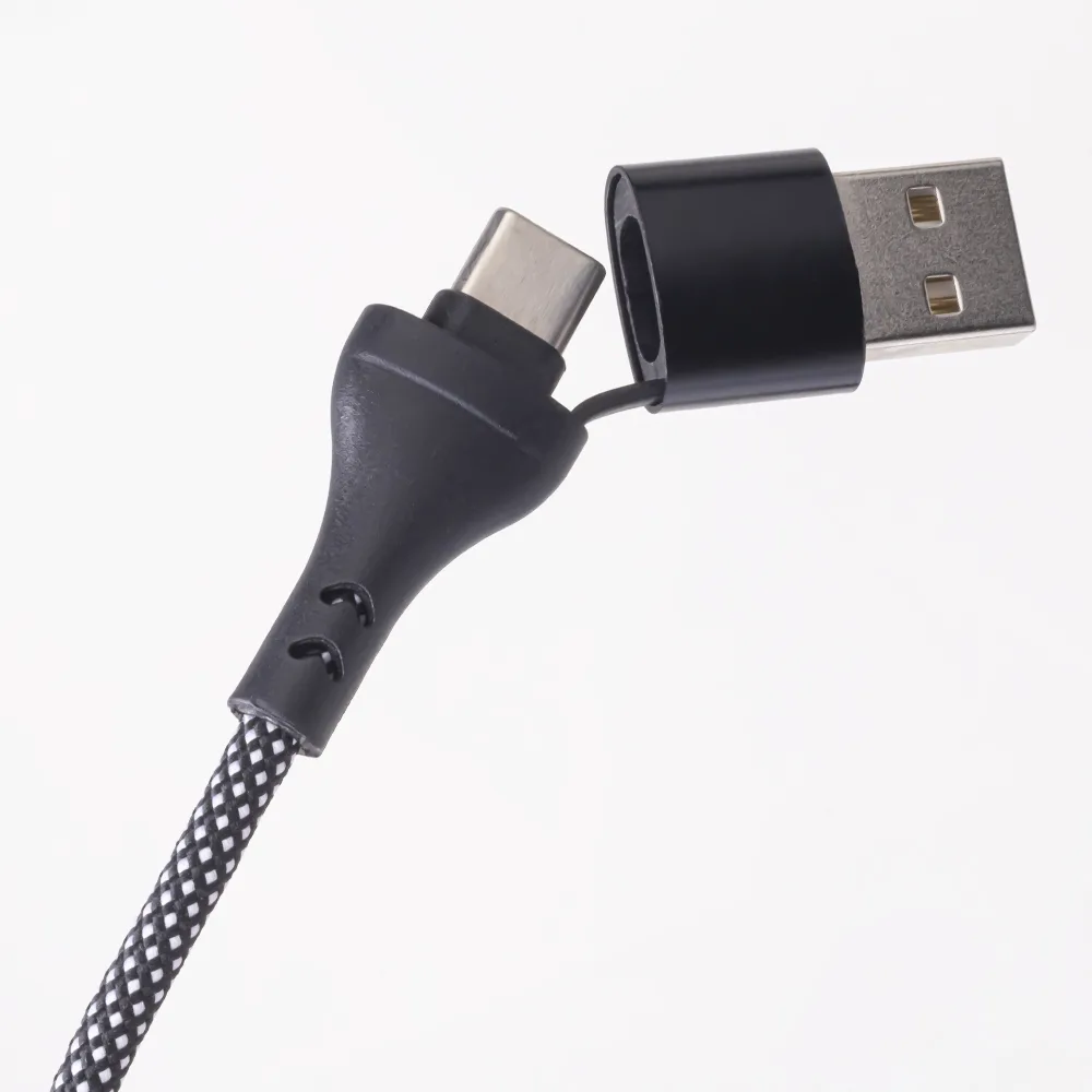 Maxlife ALLin1 cable USB + USB-C – Lightning + 2x USB-C 1,0 m 66W black