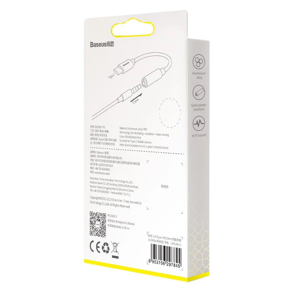Baseus adapter L54 USB-C to jack 3,5 mm black