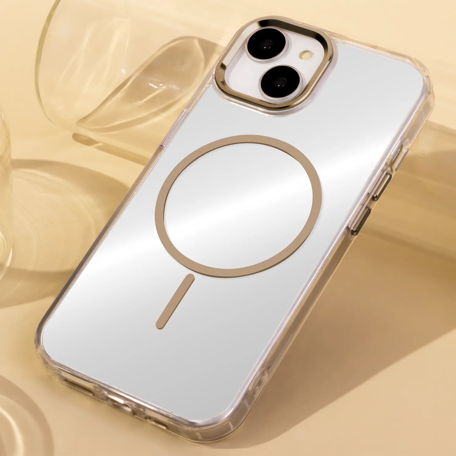 Clear Thin Mag case for iPhone 17 Pro 6,3″ gold