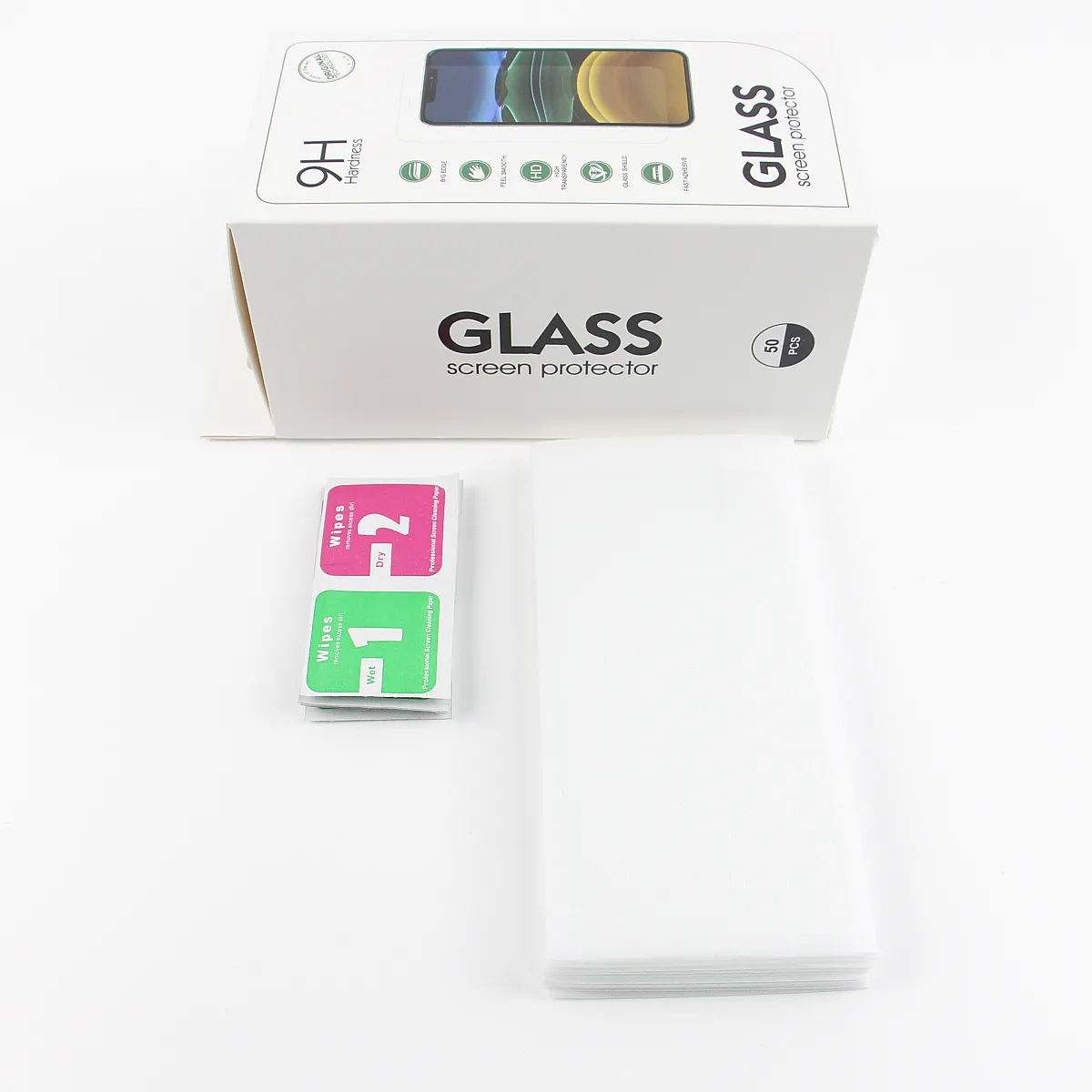Härdat glas 2,5D för iPhone 16 Plus 6,7″ 50-i-1