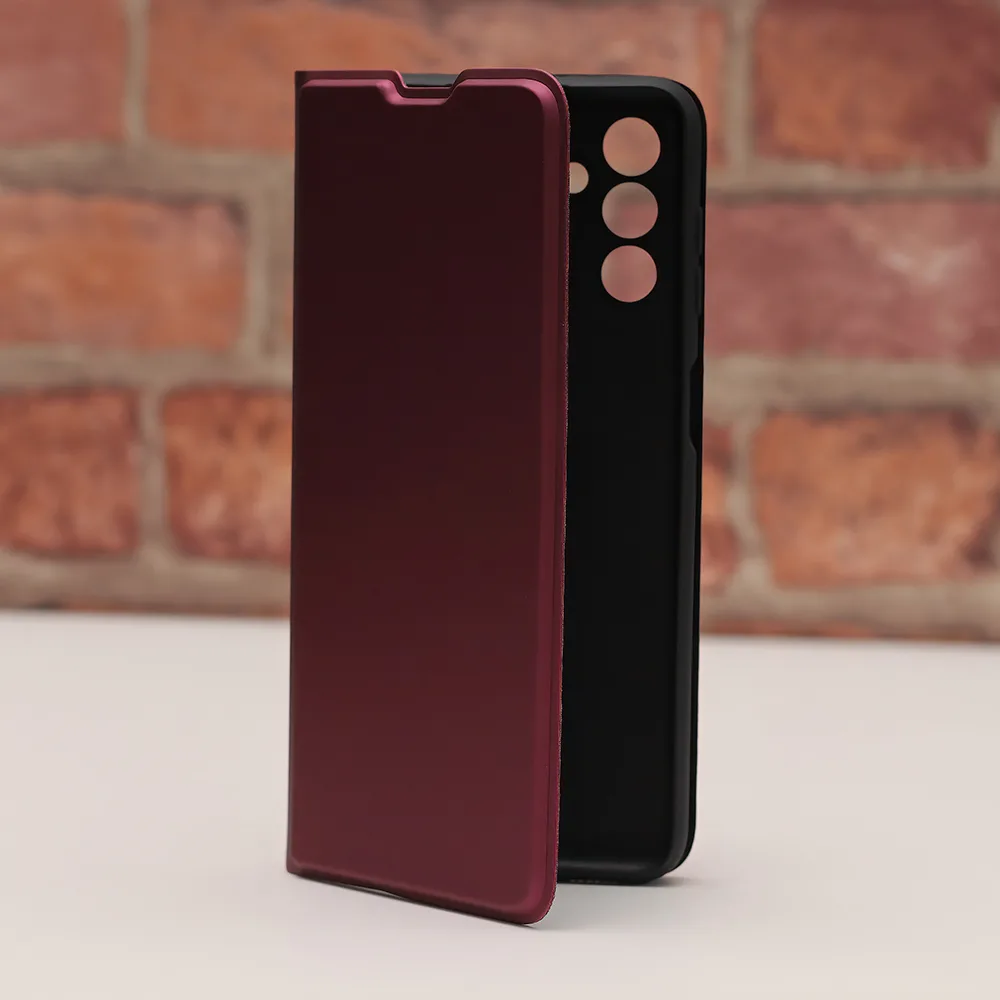 Smart mjuk fodral för iPhone 16e i bordeauxröd