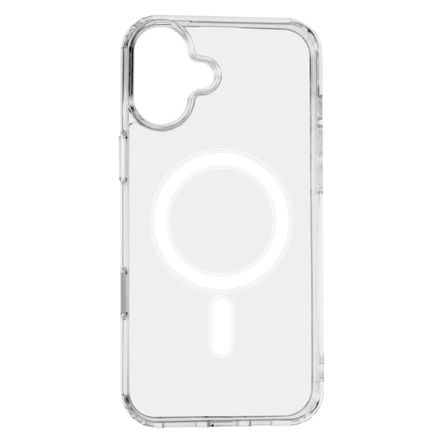 Anti Shock 1,5 mm Mag-fodral för iPhone 16 Plus 6,7″ transparent med stort hål + knapp