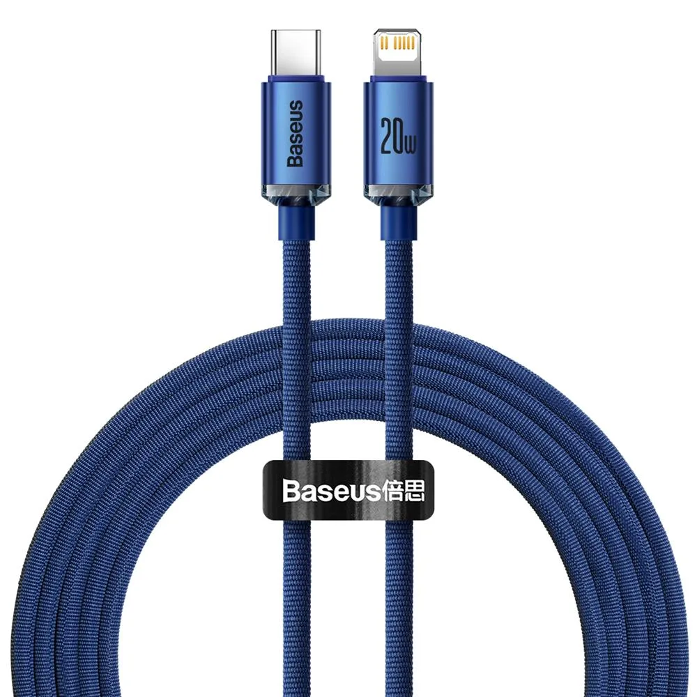 Baseus cable Crystal Shine USB-C - Lightning 2,0 m 20W blue