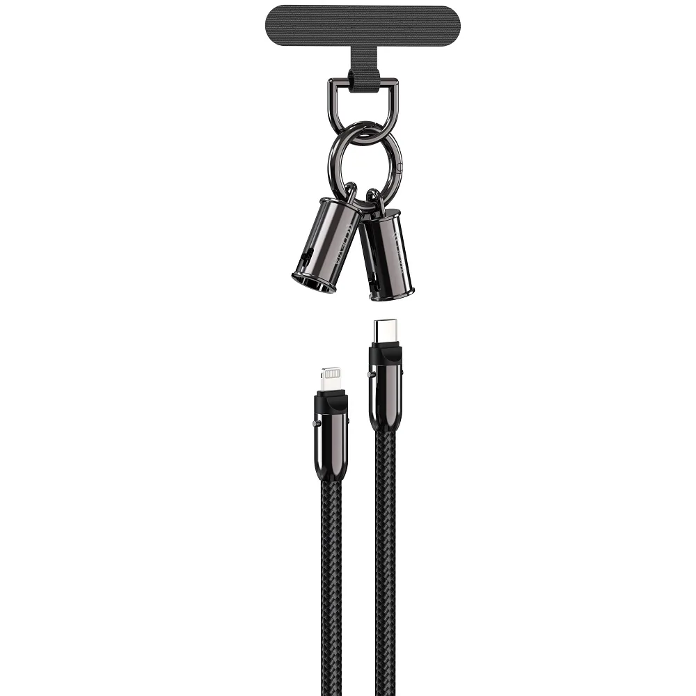 Devia sladdlina 2-i-1 PD USB-C – Lightning 1,2 m 27W svart