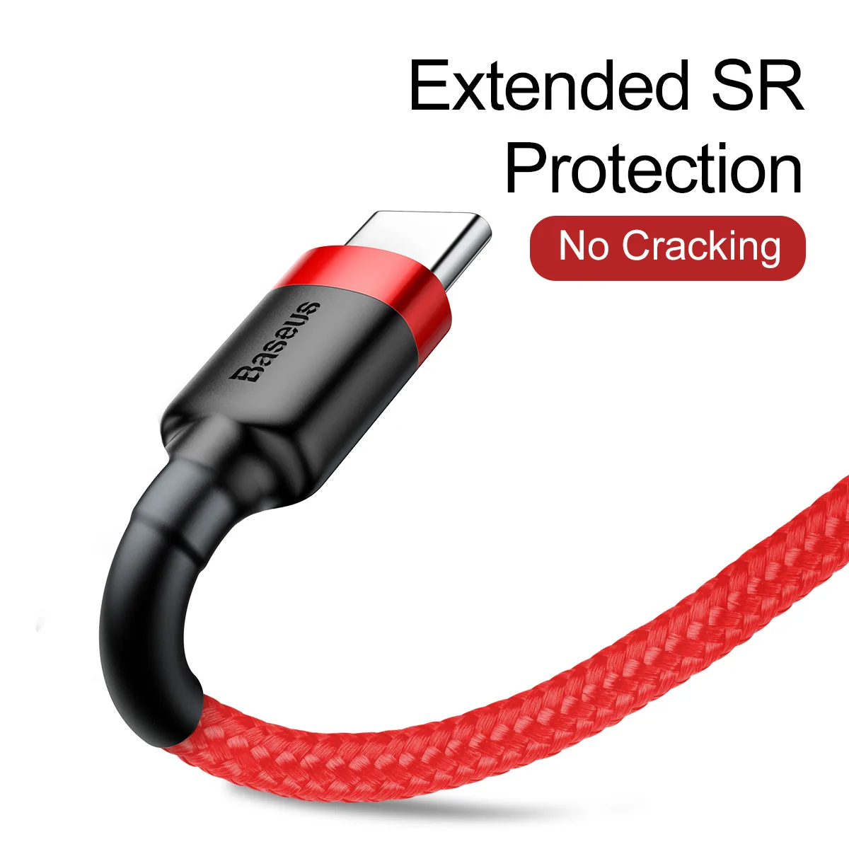 Baseus cable Cafule USB – USB-C 0,5 m 3A red