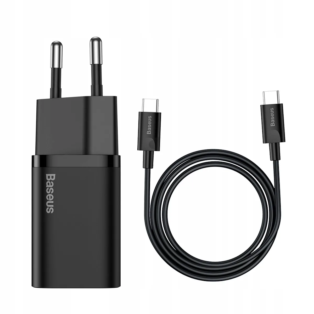 Baseus wall charger Super Si PD 25W 1x USBC black + USB-C – USB-C cable