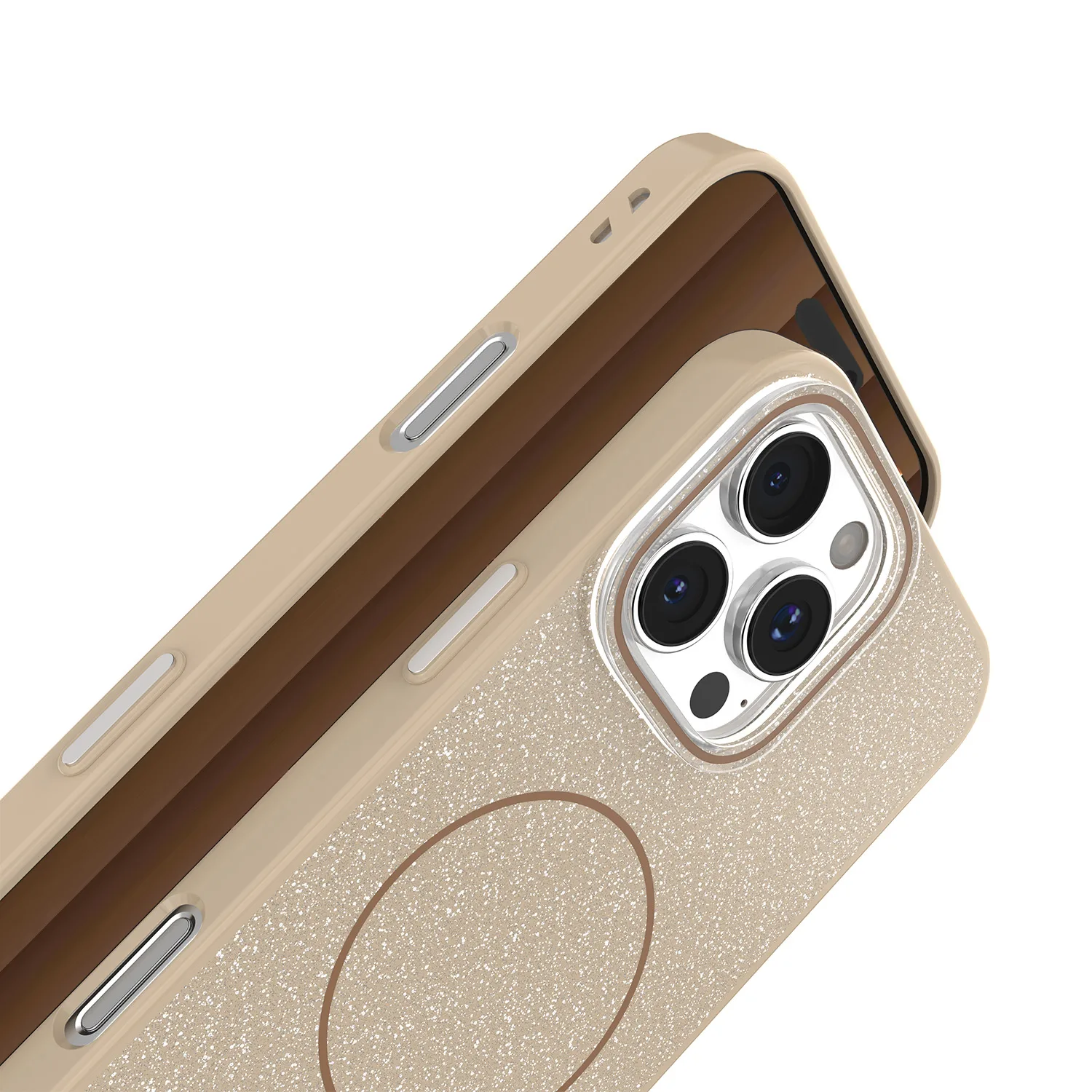 Glitter Thin Mag case for iPhone 16 Pro 6,3″ brown