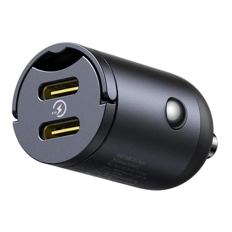 Baseus Mini Tiny Star 2C PD car charger 1x USB-C – USB-C port 30W black