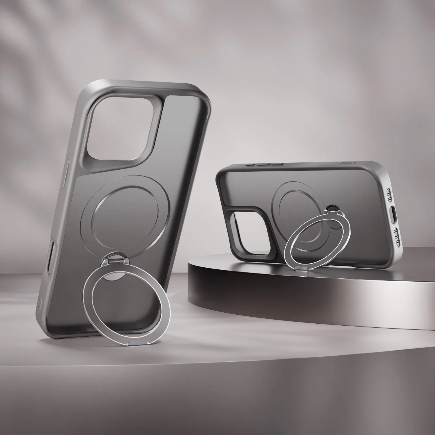 Etteri Matt Mag Ring case for iPhone 16 Pro 6,3″ grey
