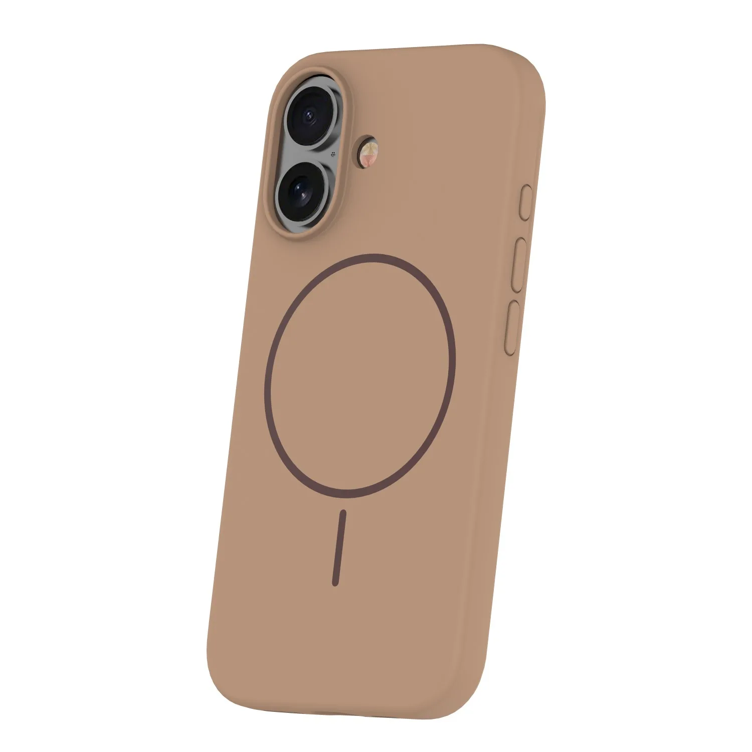 Silicone Thin Mag case for iPhone 16 6,1″ brown