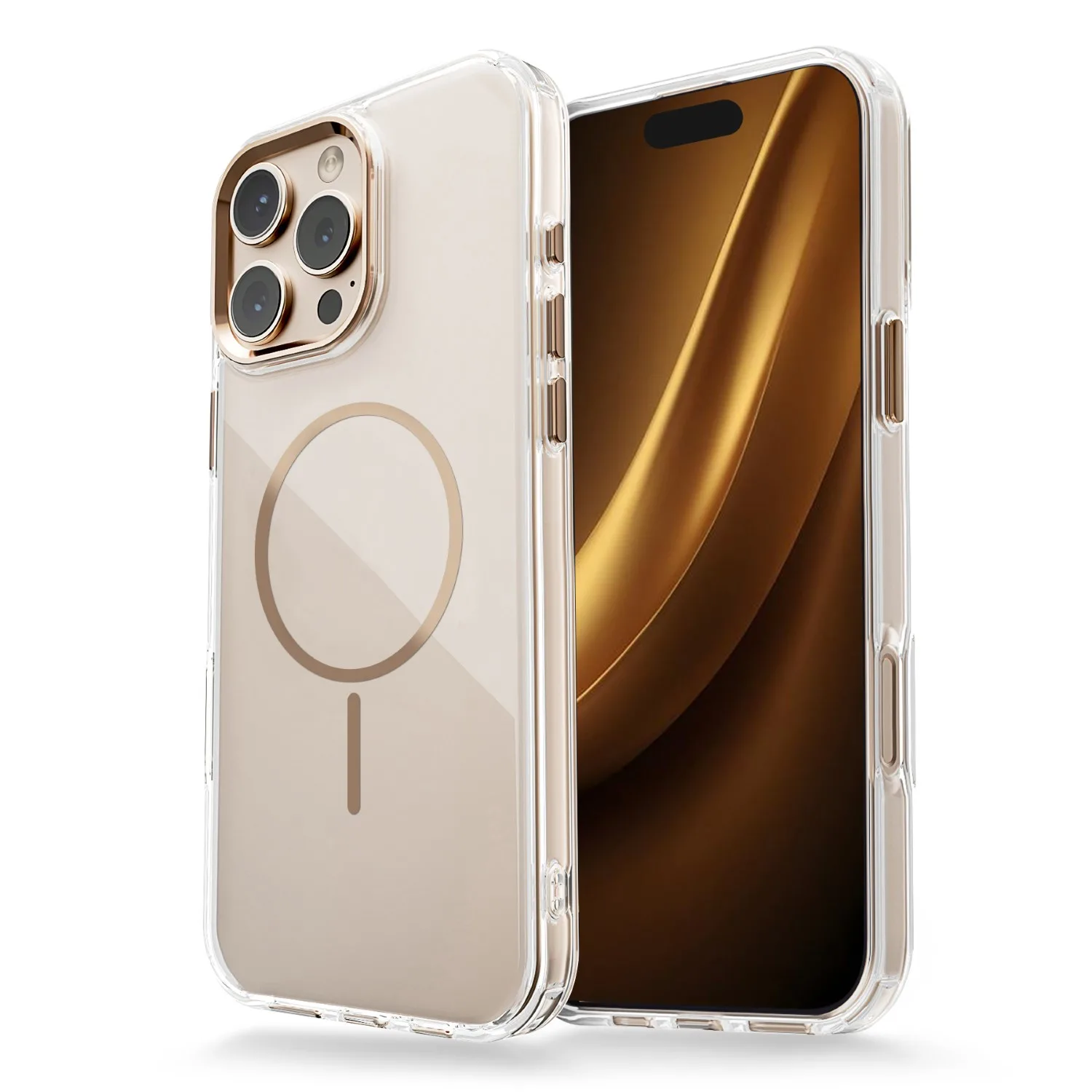 Clear Thin Mag case for iPhone 17 6,3" gold