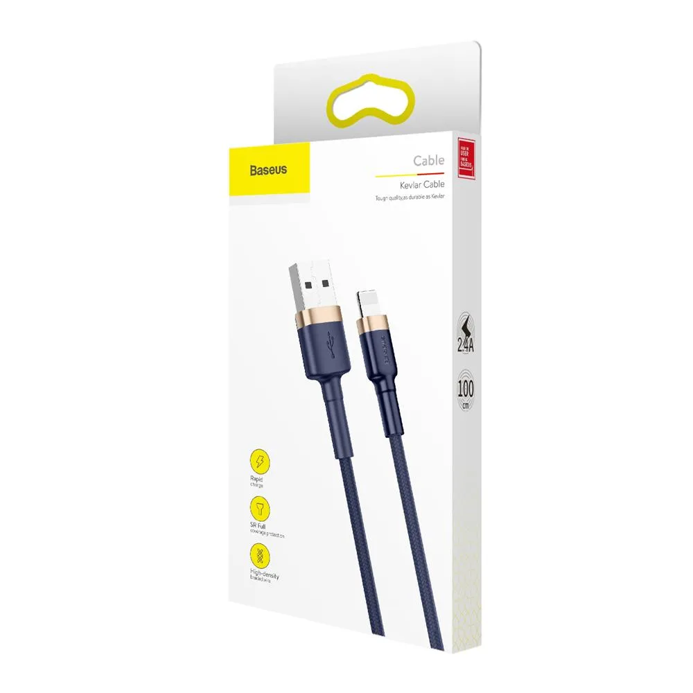 Baseus cable Cafule USB – Lightning 1,0 m 2,4A gold-blue