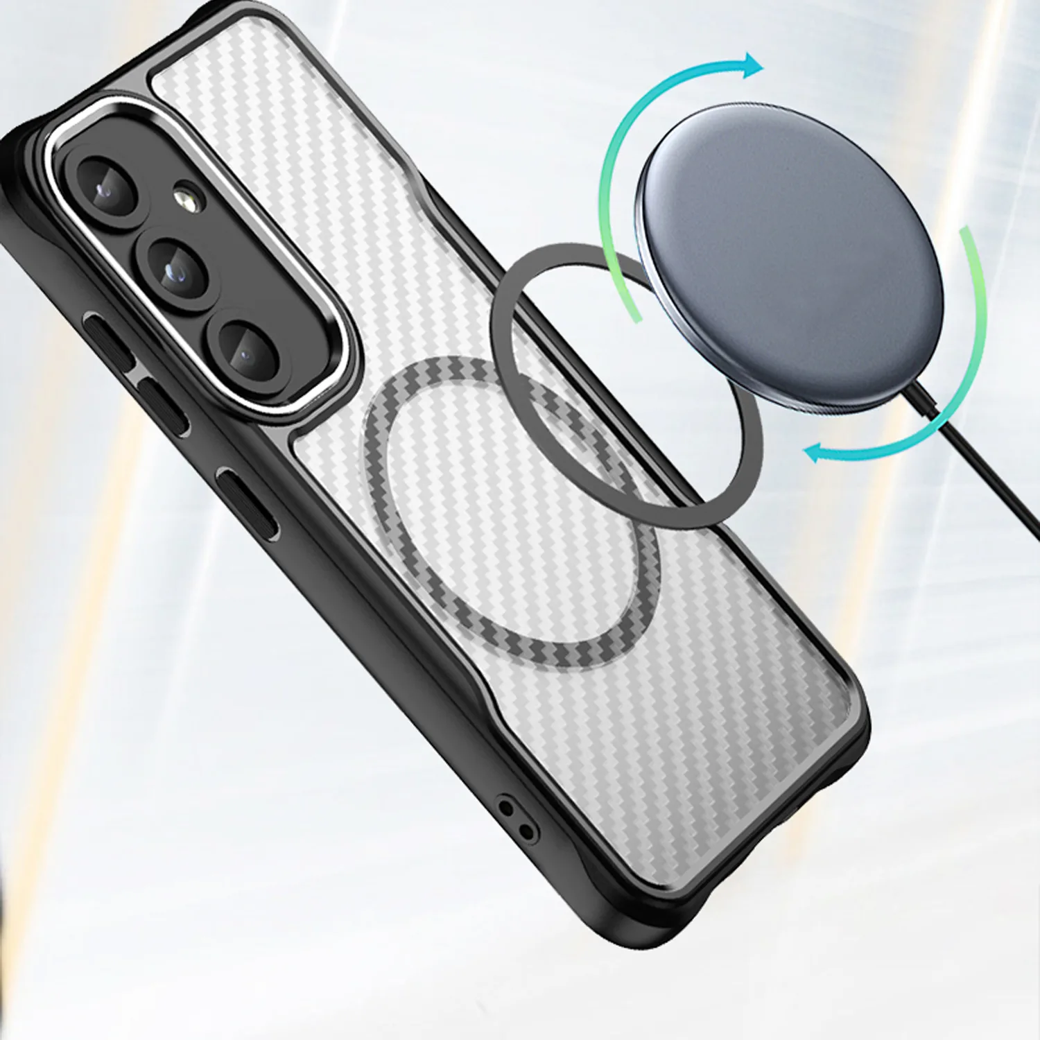 Defender Carbon Mag-fodral för Samsung Galaxy S24 FE svart