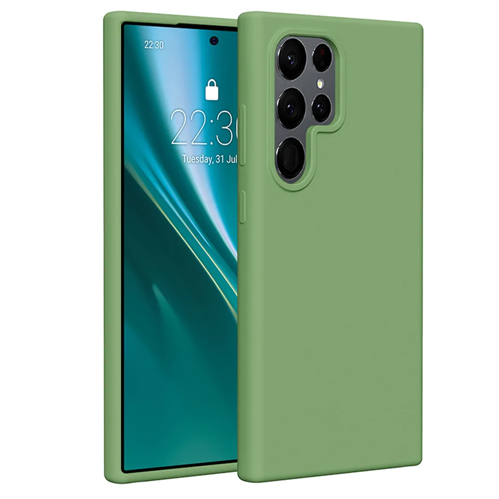 Etteri Silicone-fodral för Samsung Galaxy S24 Ultra i ljusgrönt