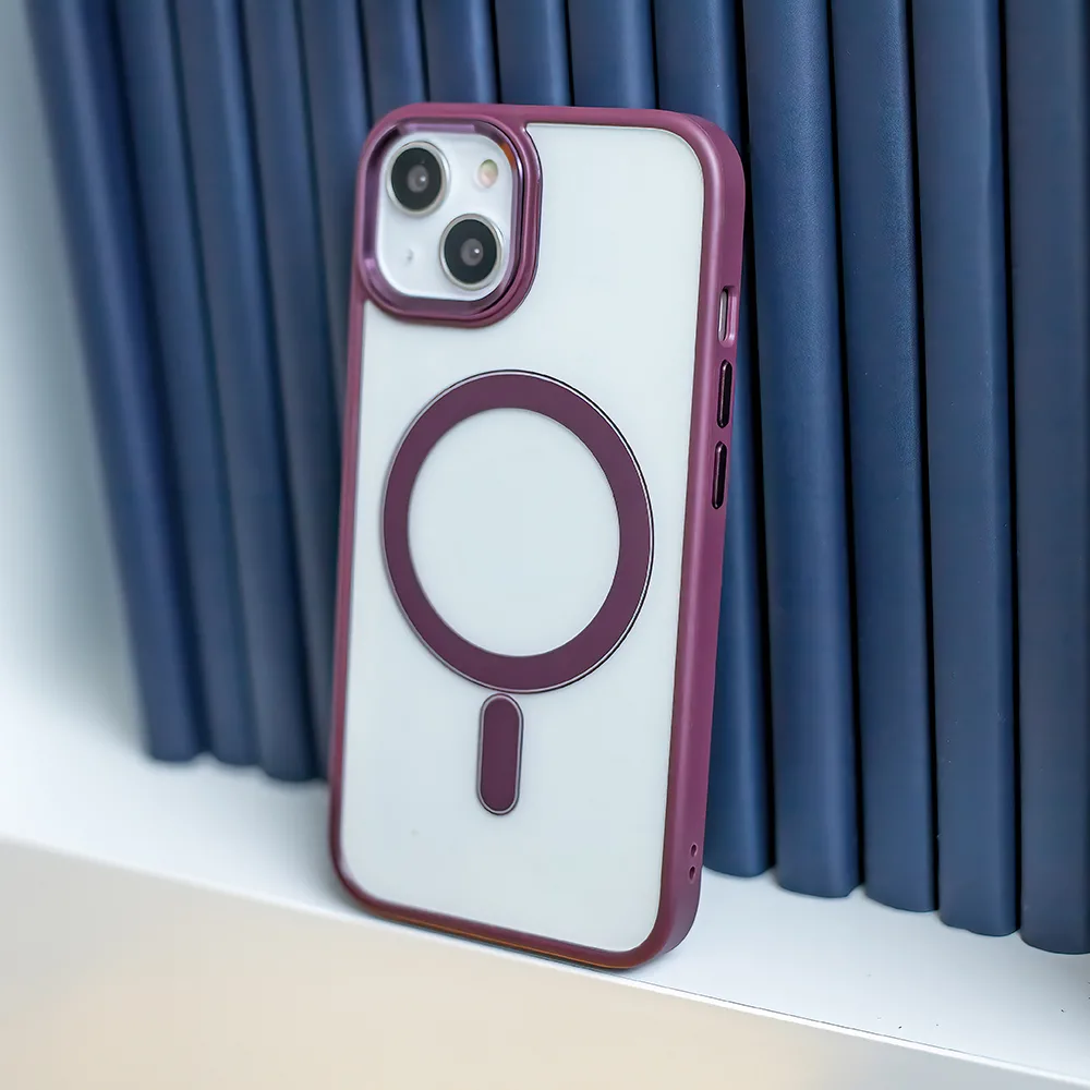Satin Clear Mag-fodral för iPhone 14 6,1″ lila