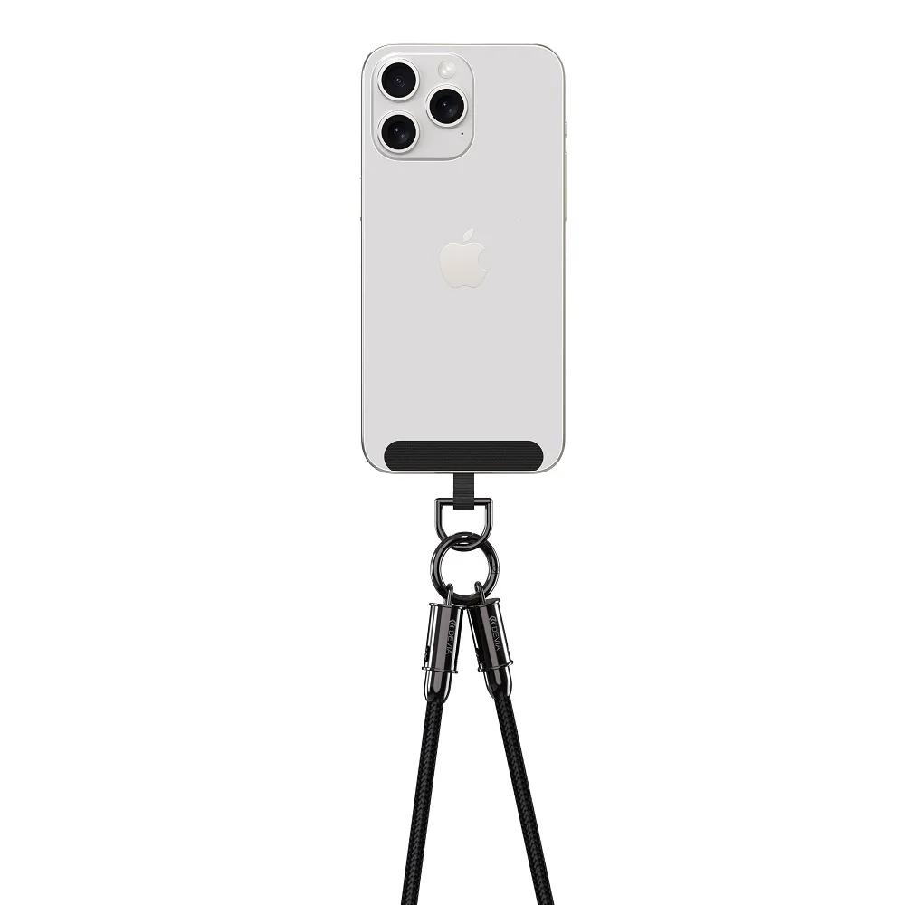Devia kabelband 2in1 PD USB-C – USB-C 1,2 m 60W svart