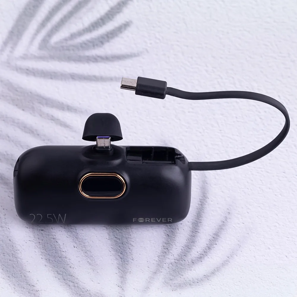 Forever mini power bank MTB-100 22.5W 5000 mAh USB C black