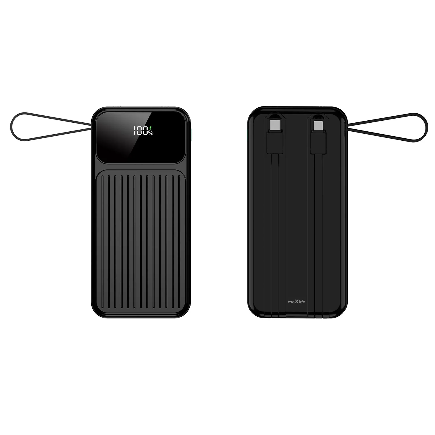 Maxlife power bank with built-in cables MXPB-06 PD QC 22,5W 10000 mAh black