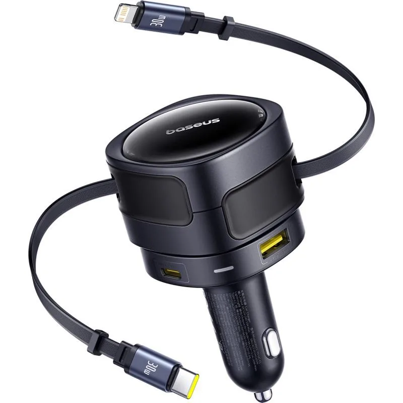 Baseus PD biladapter 1x USB-C + USB-A uttag 90W svart