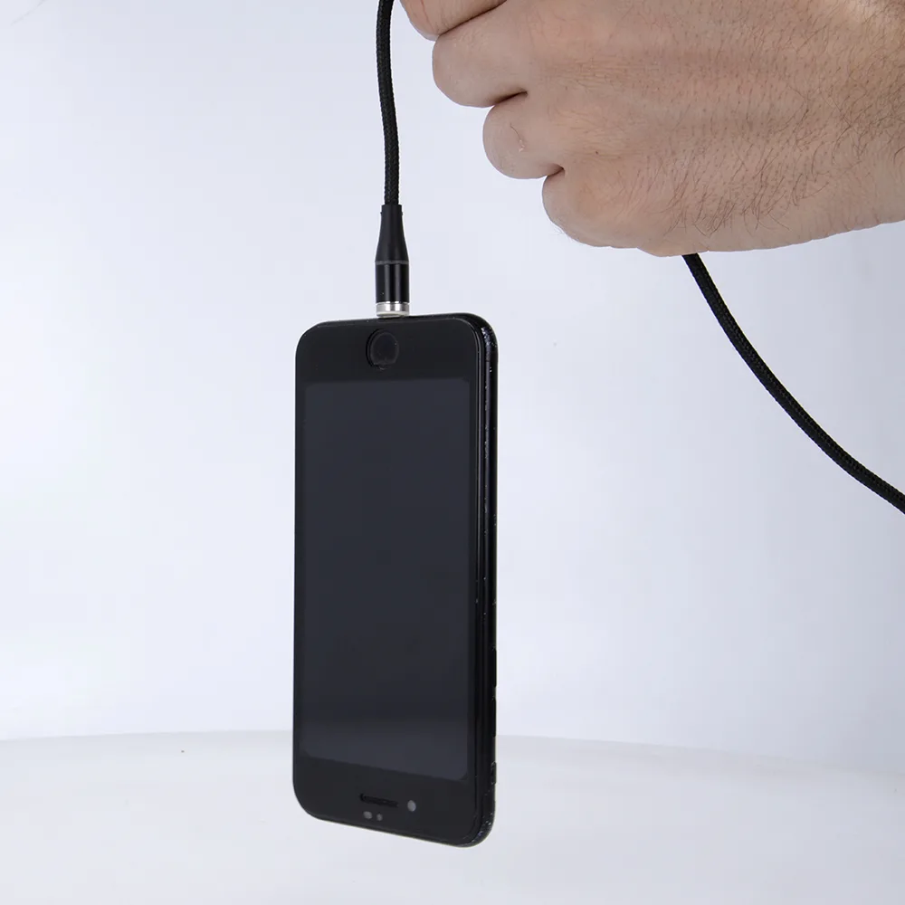 Maxlife MXUC-03 magnetkabel USB – Lightning + USB-C + microUSB 1,0 m 3A svart nylon