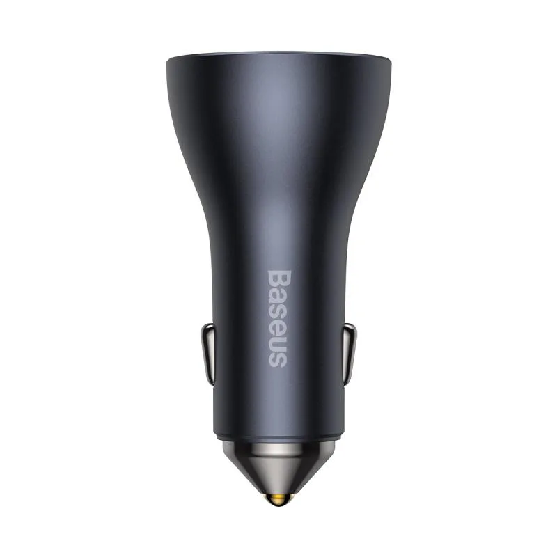 Baseus car charger Golden Contactor Pro Triple Fast 1x USB 2x USB-C 65W dark gray