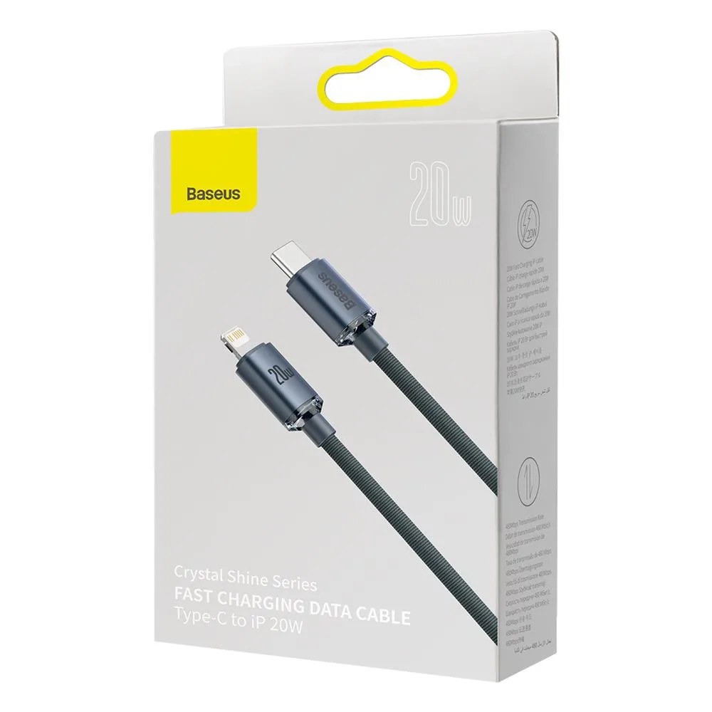 Baseus cable Crystal Shine USB-C – Lightning 1,2 m 20W black