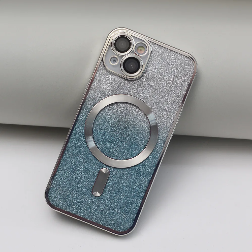 Glitter Chrome Mag-fodral för iPhone 12 6,1″ silvergradient