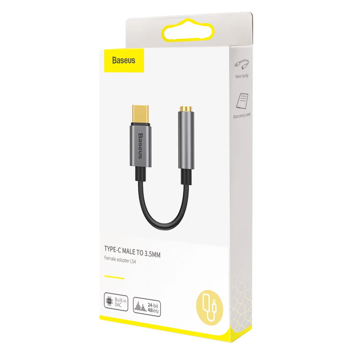 Baseus adapter L54 USB-C till 3,5 mm jack mörkgrå