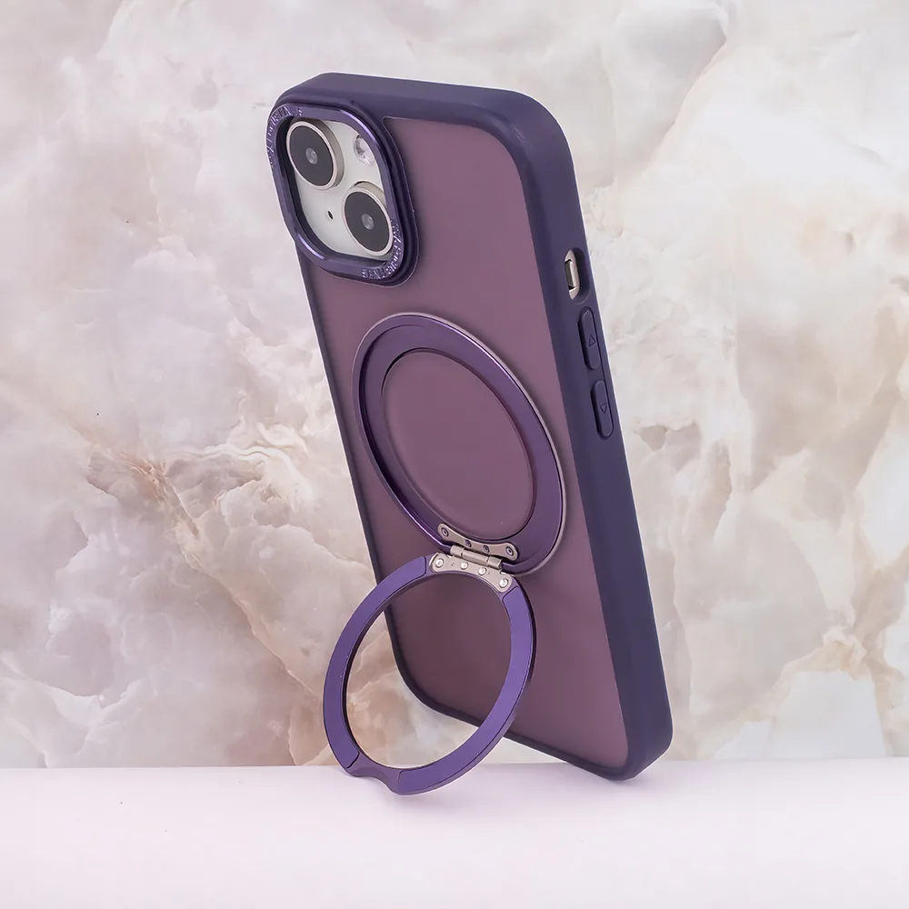 Mag Ring Roterande fodral för iPhone 15 Pro 6,1″ lila