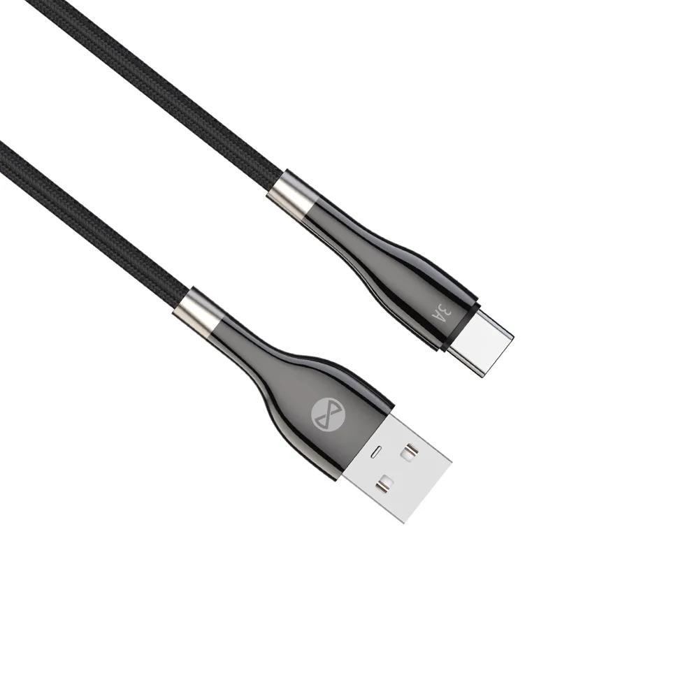 Forever Sleek cable USB – USB-C 1,0 m 3A black