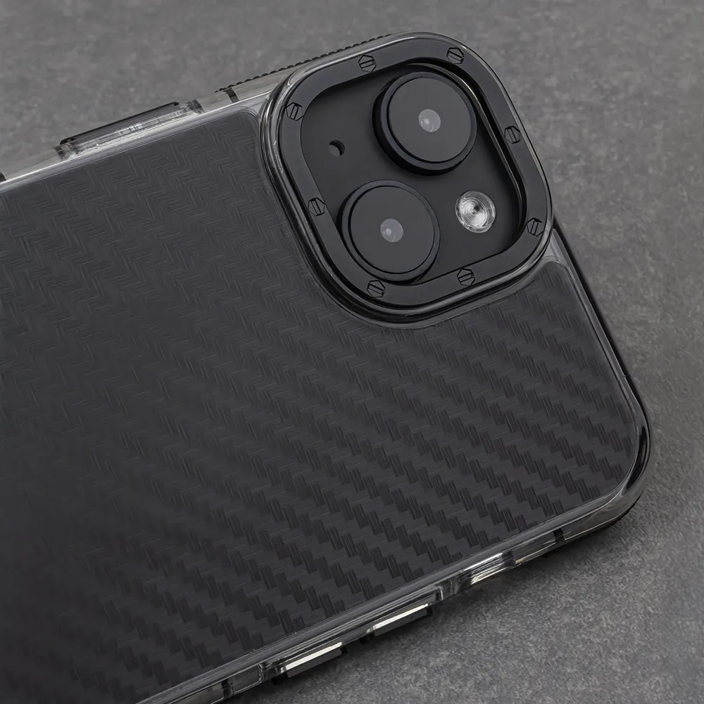 Akrylfodral med kolfiberdesign för iPhone 12 / 12 Pro 6,1″ svart