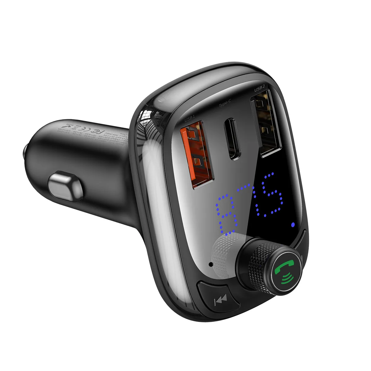 Baseus transmiter FM T Shaped S-13 Bluetooth MP3 car charger black