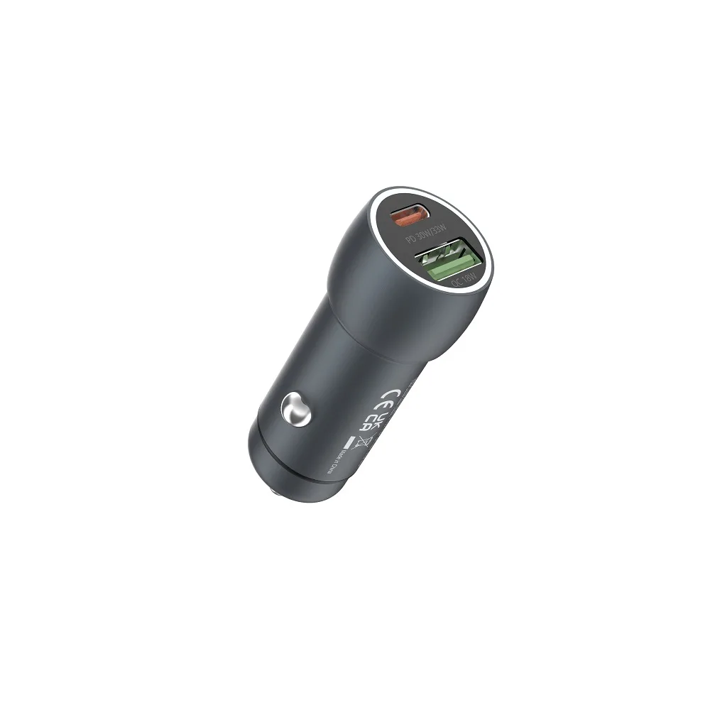 Devia car charger Extreme PD QC 3.0 30W + 18W 1x USB 1x USB-C deep gray