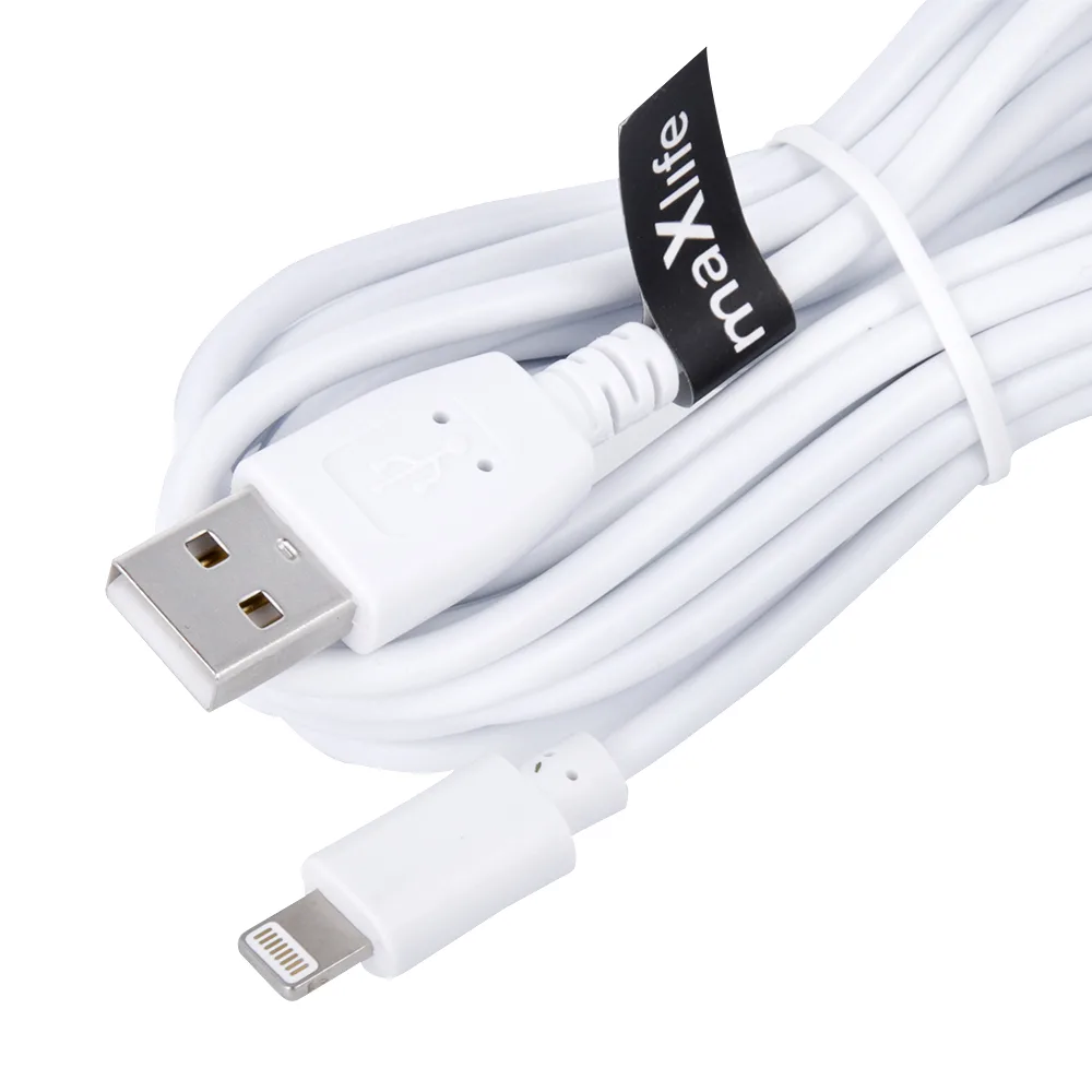 Maxlife cable USB – Lightning 3,0 m 2A white