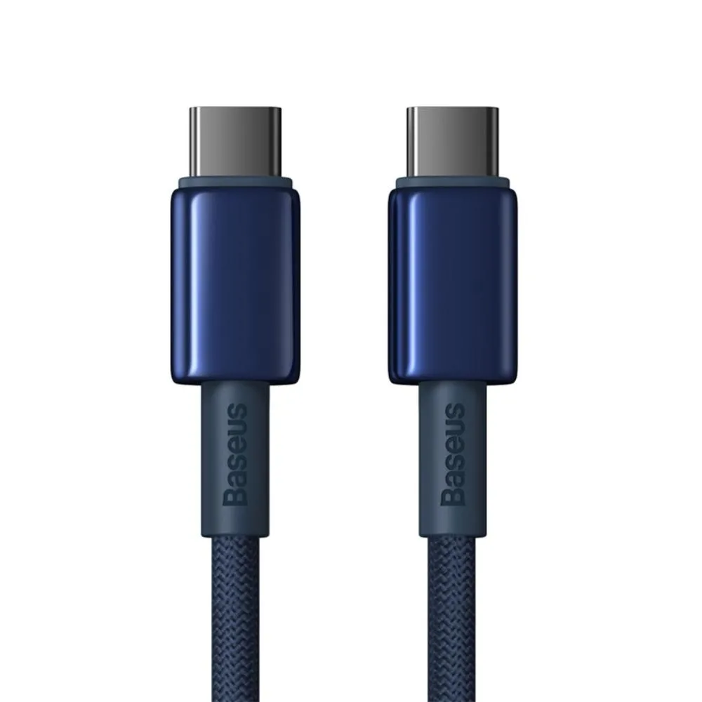Baseus Tungsten Gold Fast Charging Data Cable Type-C to Type-C 100W 1m Deepsea Blue