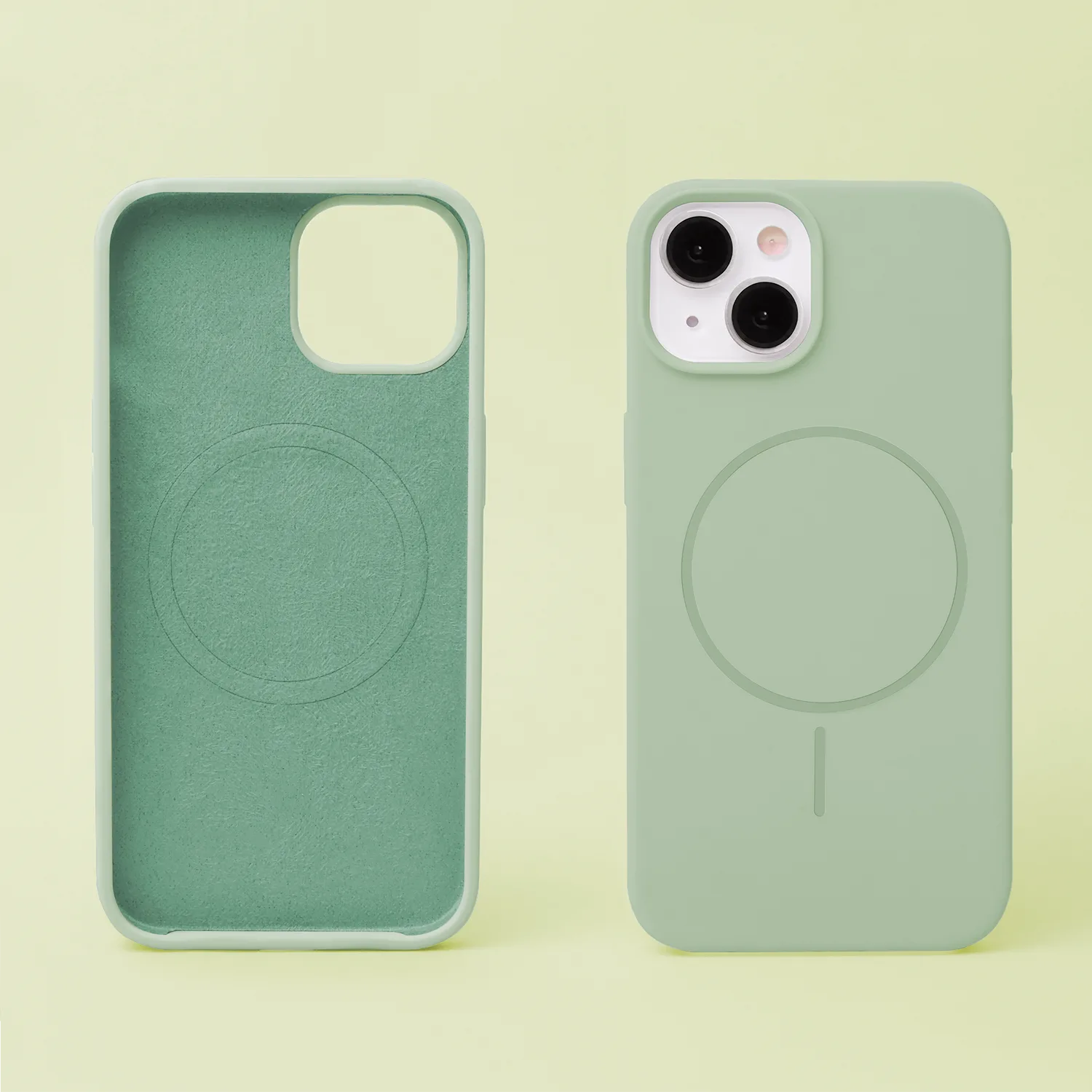 Silicone Thin Mag case for iPhone 17 6,3″ green