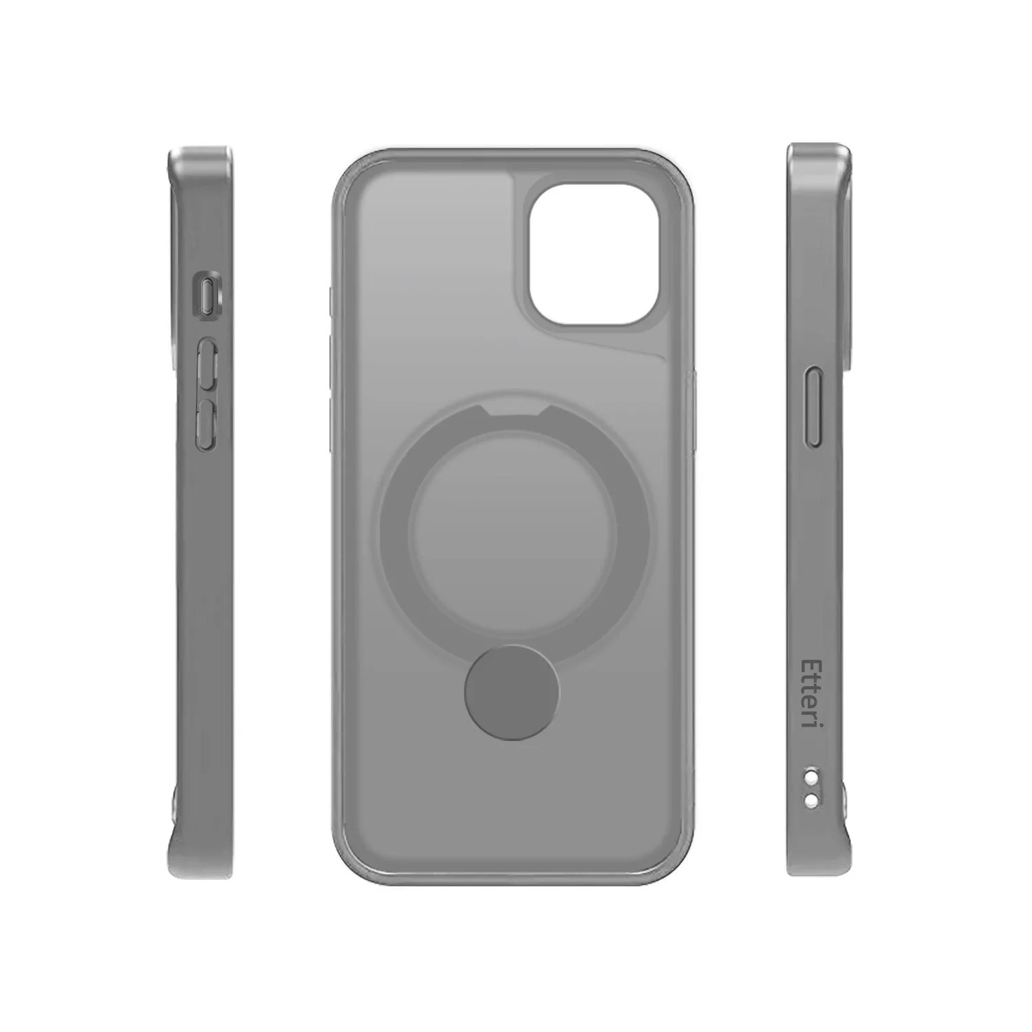 Etteri Matt Mag Ring-fodral för iPhone 14 6,1″ grå