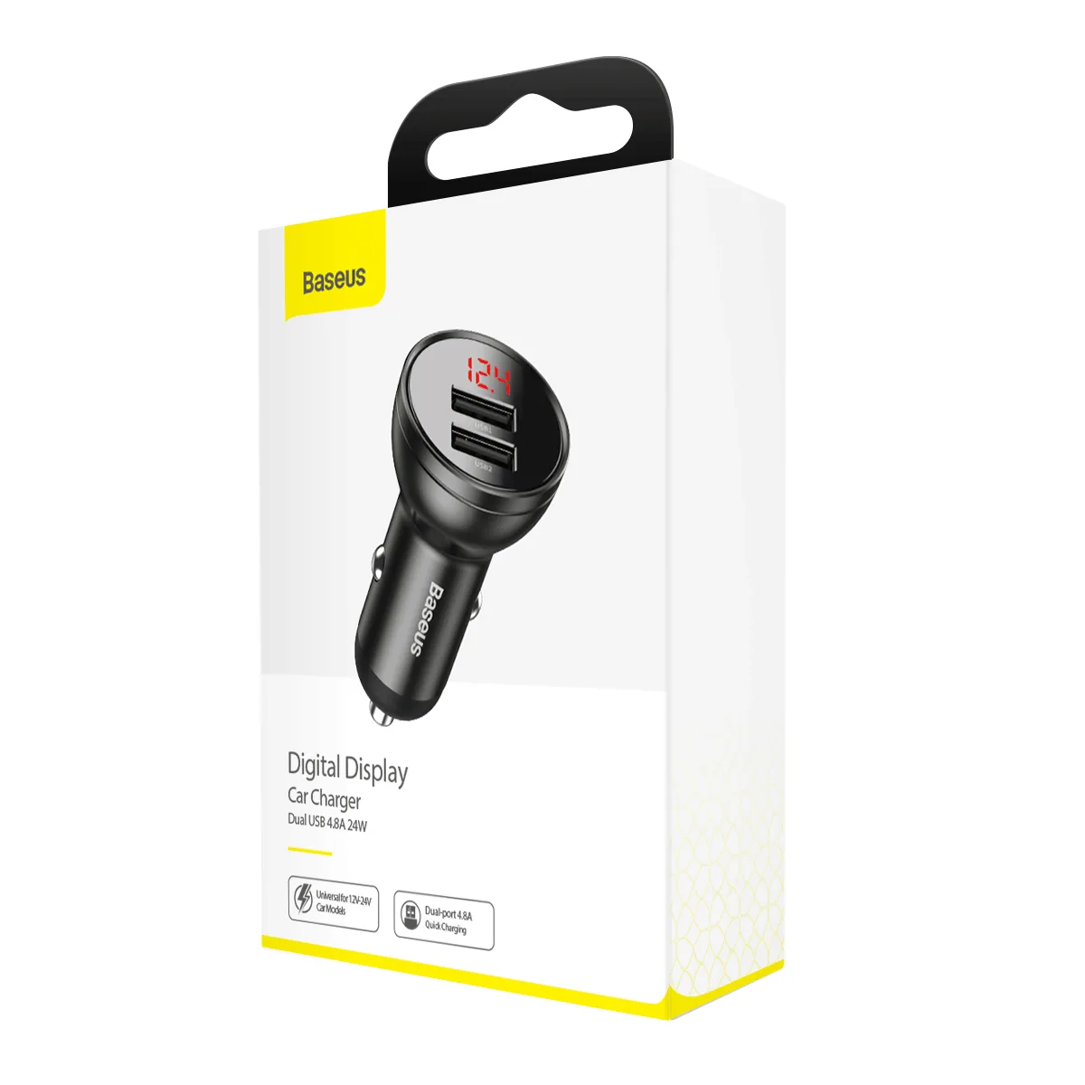 Baseus PD car charger 2x USB port 48W gray