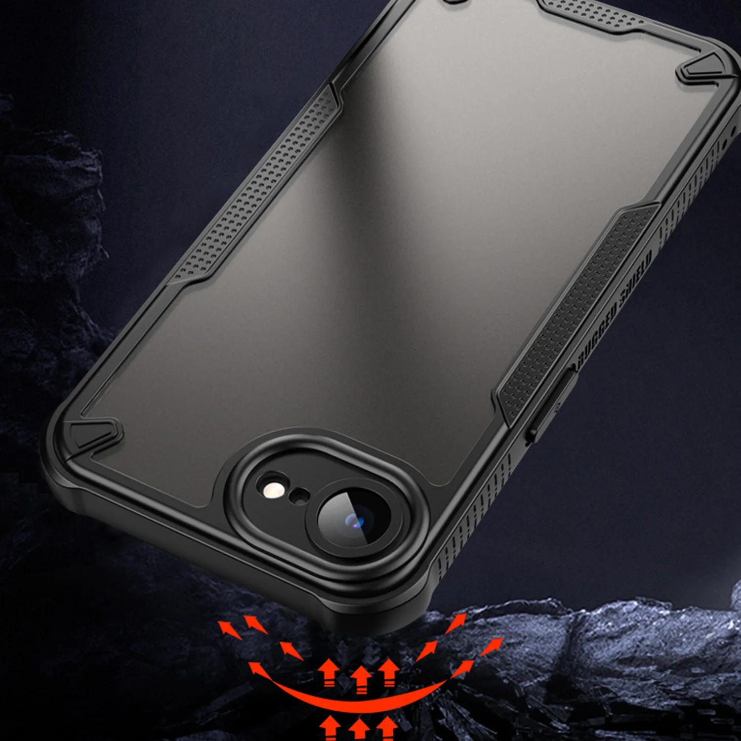 Defender Matt-fodral för iPhone 16e i svart