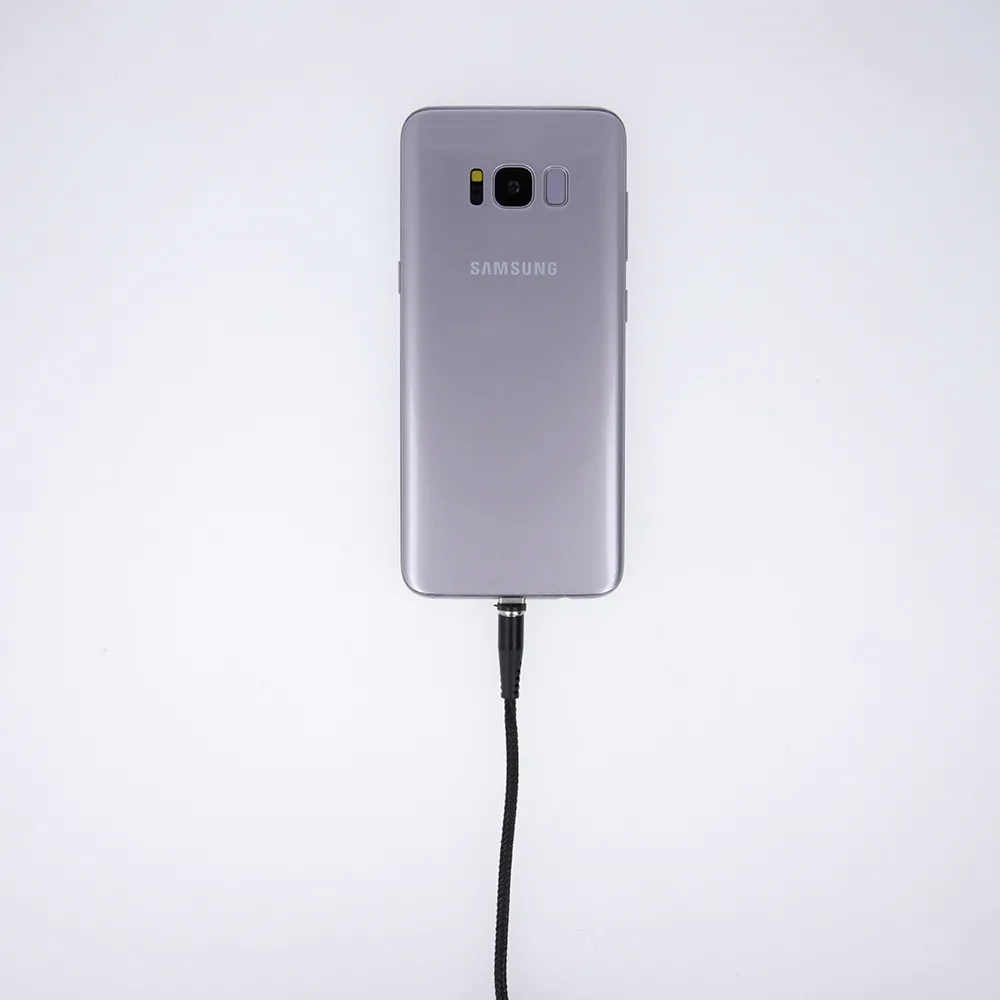 Maxlife MXUC-03 magnetkabel USB – Lightning + USB-C + microUSB 1,0 m 3A svart nylon