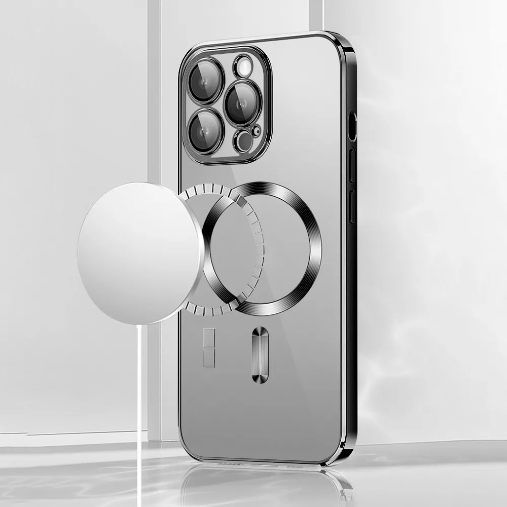 Vmax Electroplating Mag TPU-fodral för iPhone 16 Plus 6,7″ svart