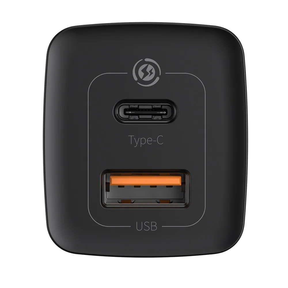Baseus wall charger GaN2 Lite PD 65W 1x USB-C 1x USB black