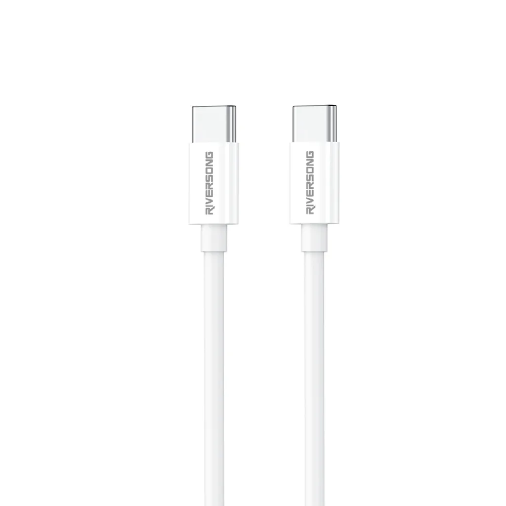 Riversong kabel Lotus 08 USB-C – USB-C 1,0m 3A ljusgrå CT76