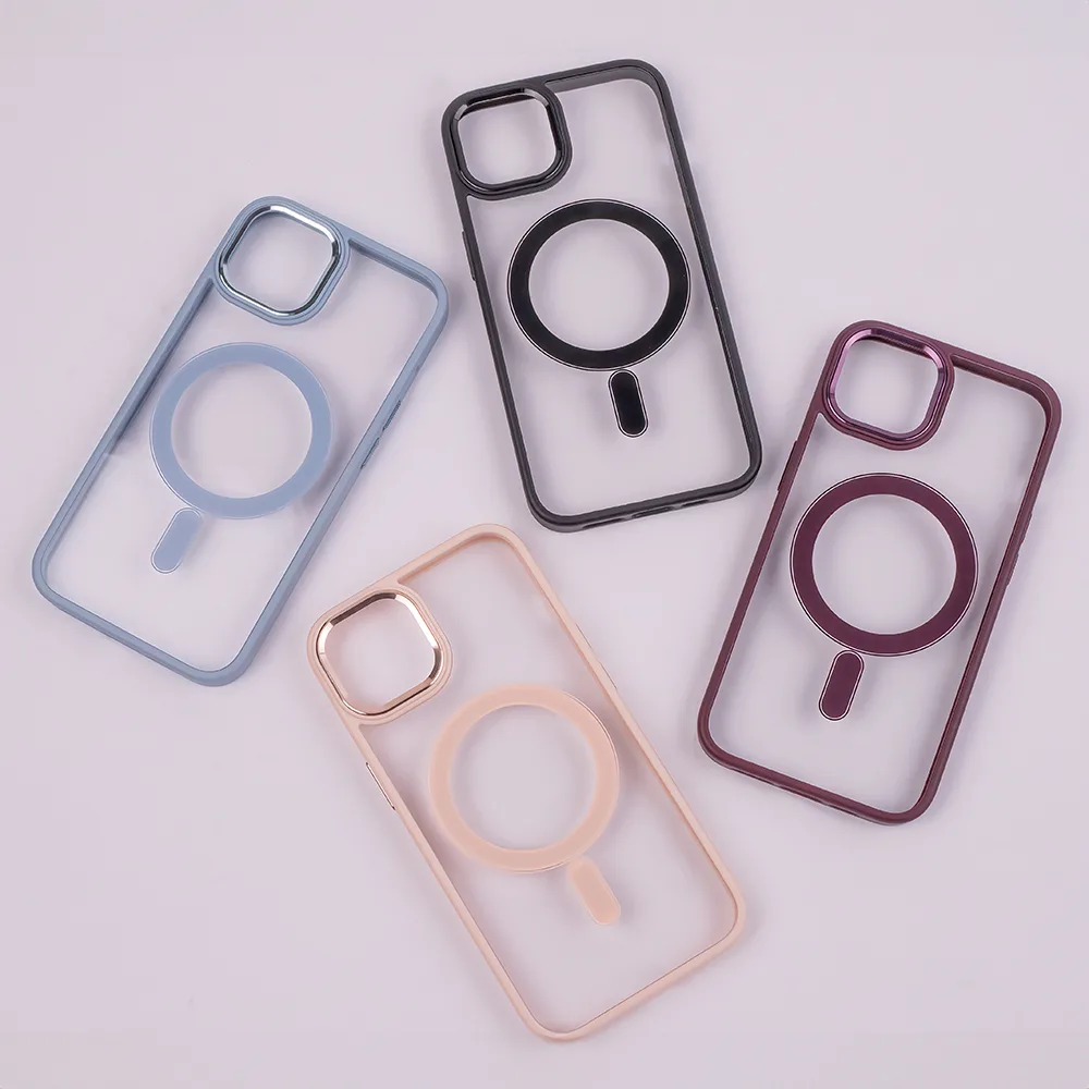 Satin Clear Mag-fodral för iPhone 15 Plus 6,7″ svart