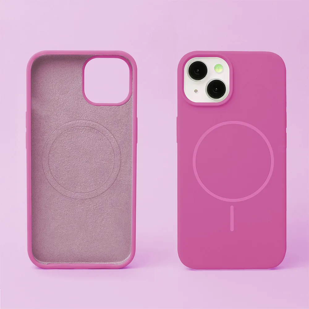 Silicone Thin Mag case for iPhone 14 6,1″ fuschia
