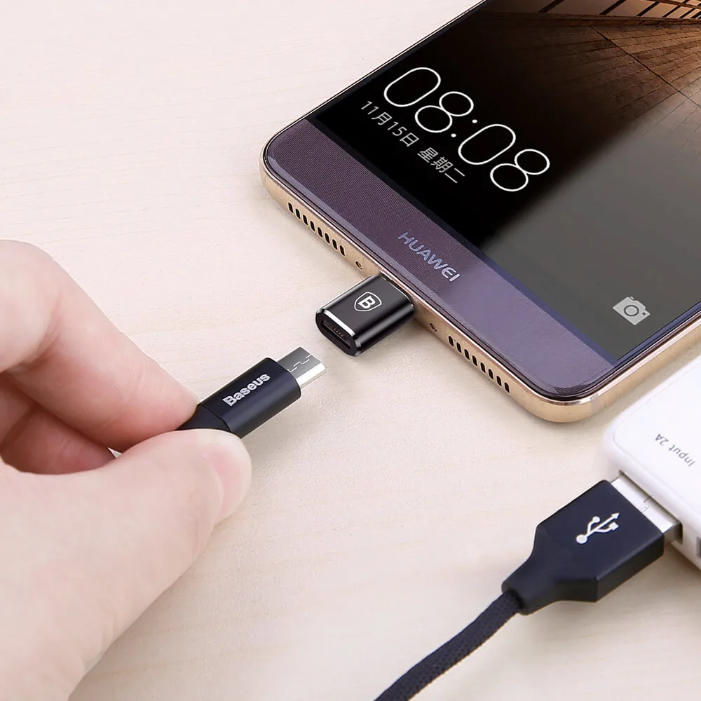 Baseus OTG adapter microUSB – USB-C black