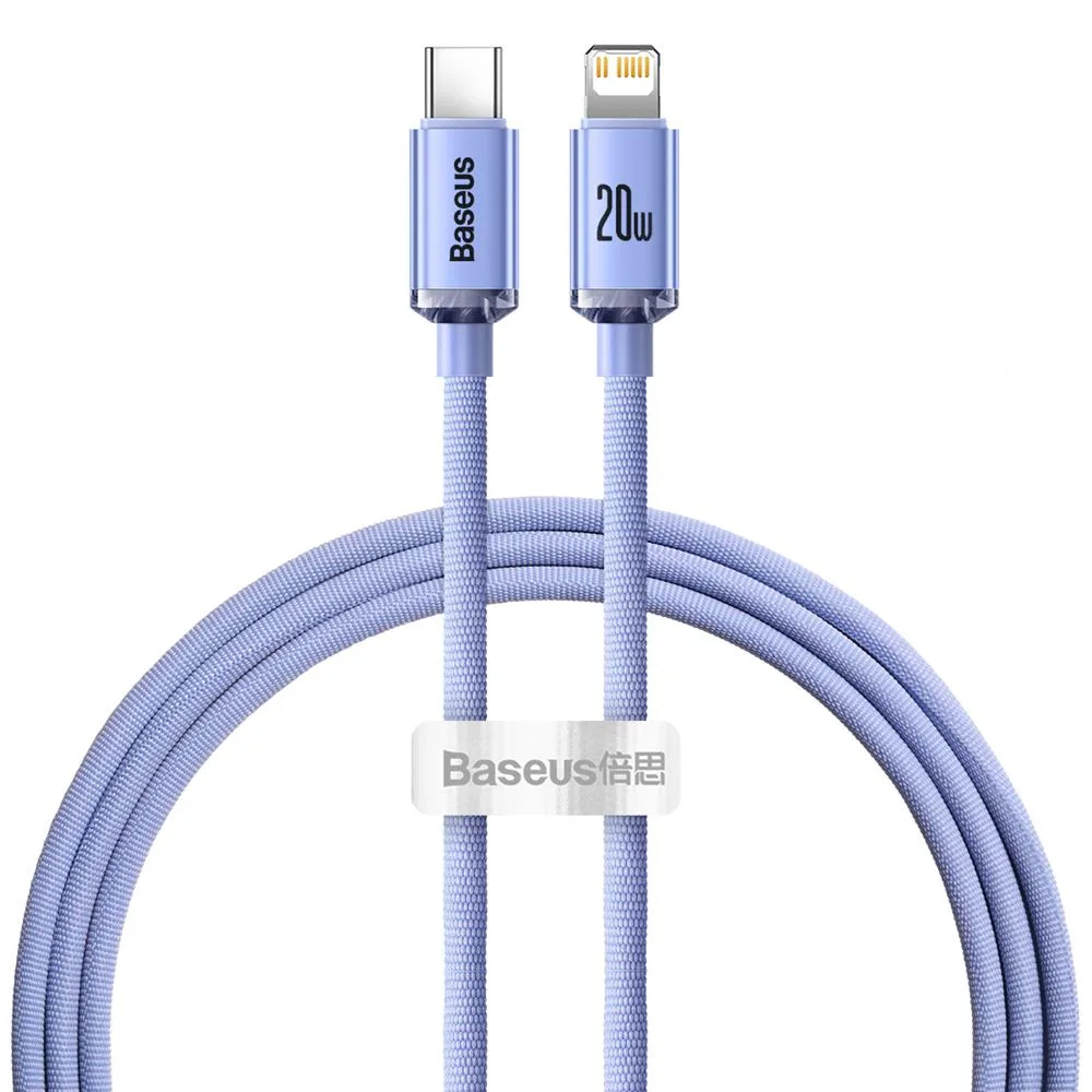 Baseus cable Crystal Shine USB-C - Lightning 1,2 m 20W purple